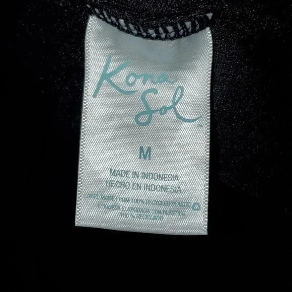 Kona Sol Black High Neck Full Coverage One Piece Swimsuit Womens Size M - Picture 7 of 12